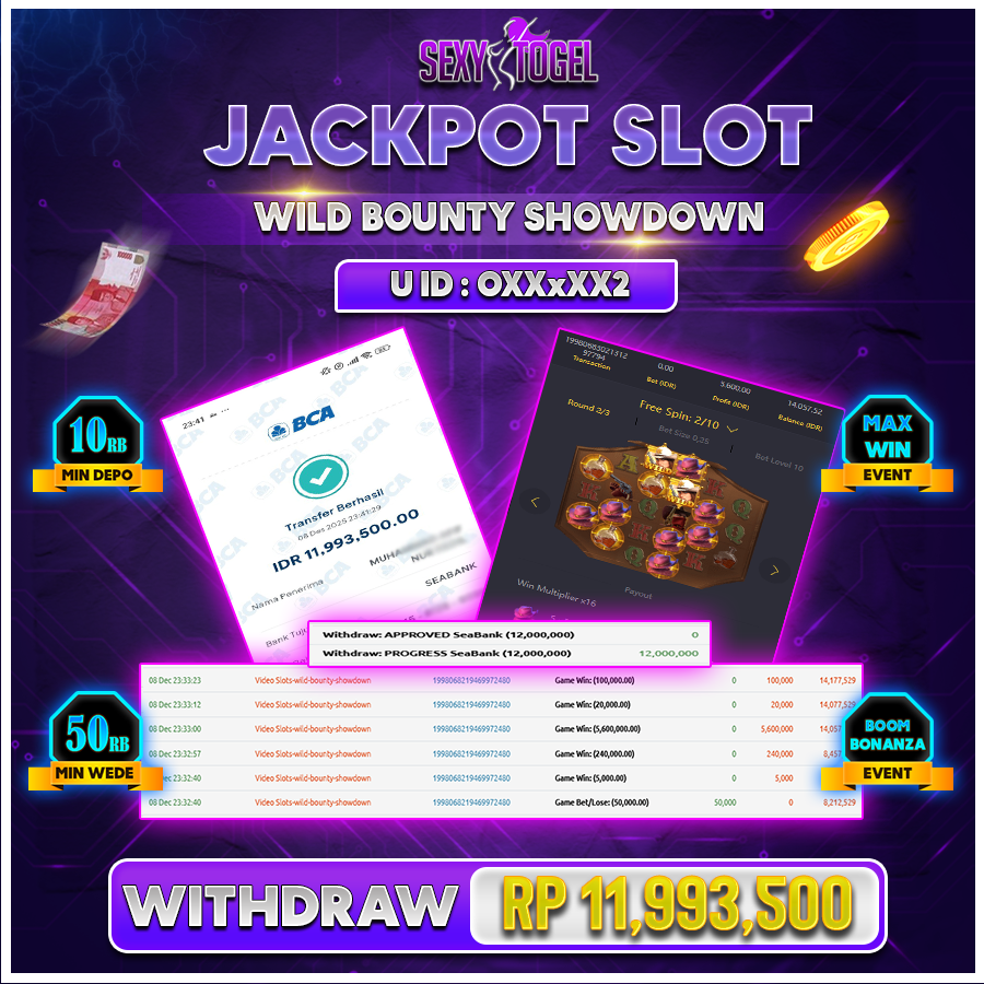 SEXYTOGEL JACKPOT SLOT WILD BOUNTY SHOWDOWN Rp 11.993.500.,-LUNAS