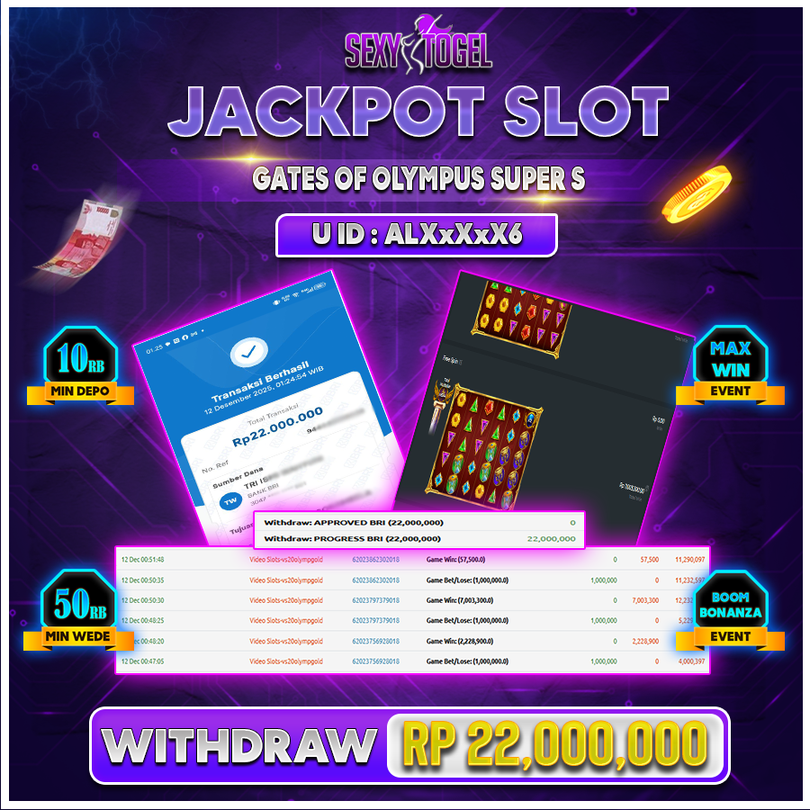 SEXYTOGEL JACKPOT SLOT GATES OF OLYMPUS SUPER S Rp 22.000.000.,-LUNAS