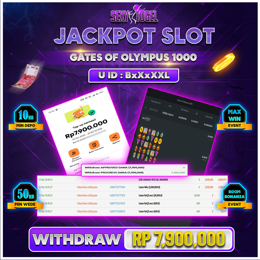 SEXYTOGEL JACKPOT SLOT GATES OF OLYMPUS 1000 Rp 7.900.000.,-LUNAS