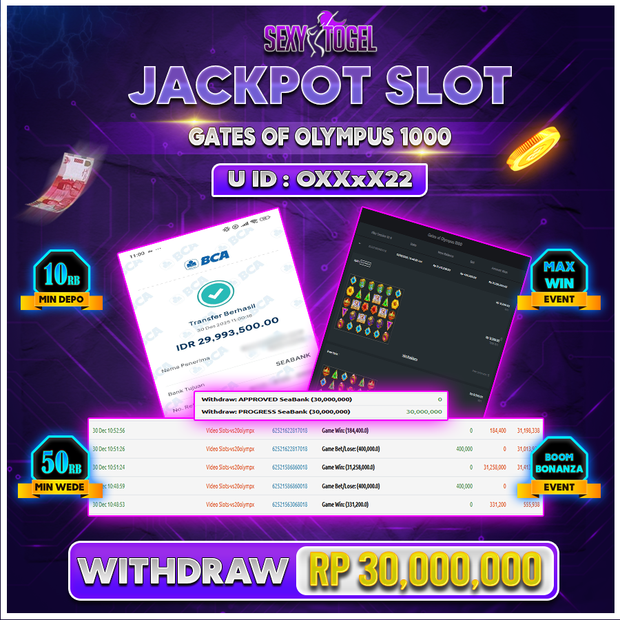 SEXYTOGEL JACKPOT SLOT GATES OF OLYMPUS 1000 Rp 30.000.000.,-LUNAS
