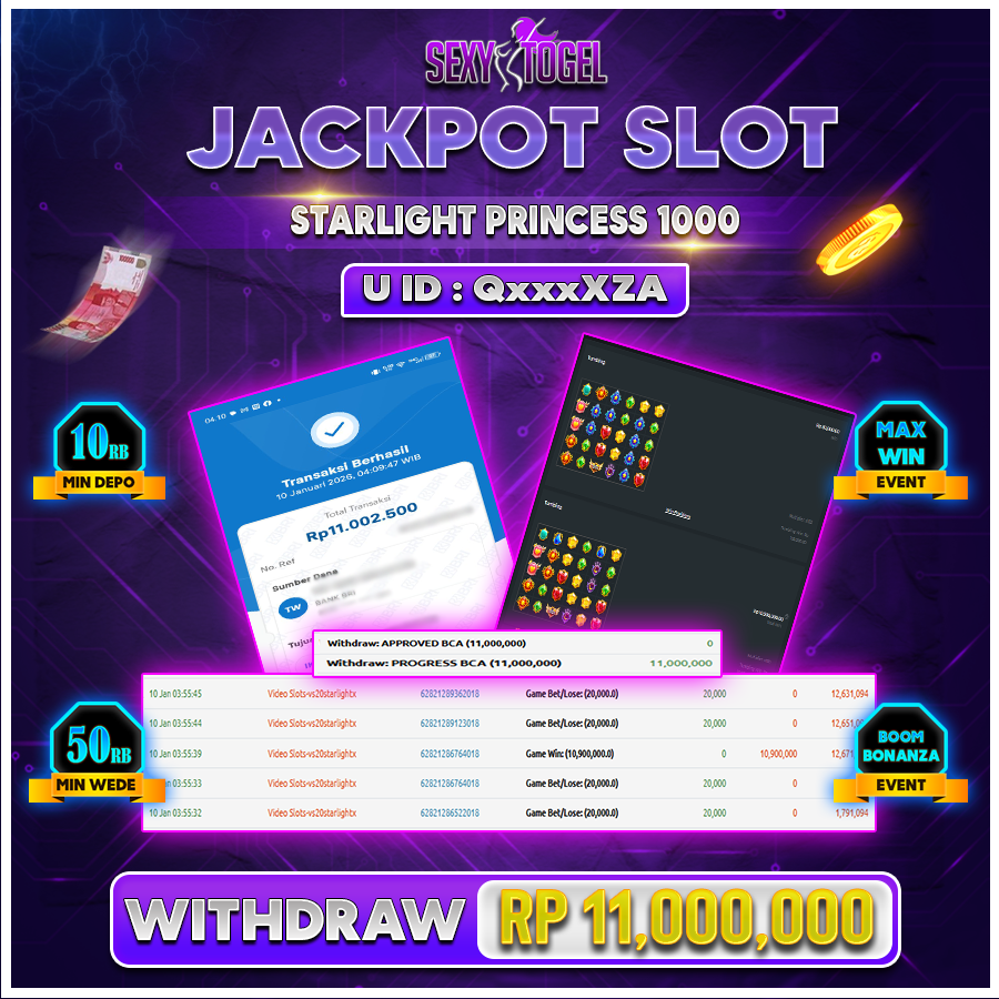 SEXYTOGEL JACKPOT SLOT STARLIGHT PRINCESS 1000 Rp 11.000.000.,-LUNAS
