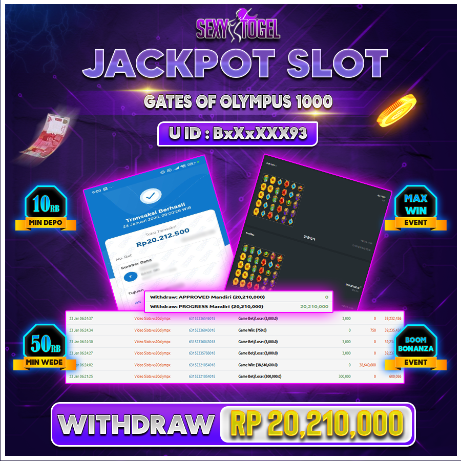SEXYTOGEL JACKPOT SLOT GATES OF OLYMPUS 1000 Rp 20.210.000.,-LUNAS
