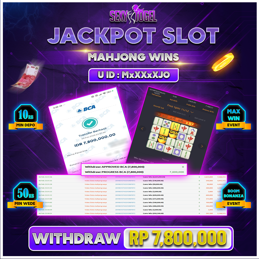 SEXYTOGEL JACKPOT SLOT MAHJONG WINS Rp 7.800.000.,-LUNAS