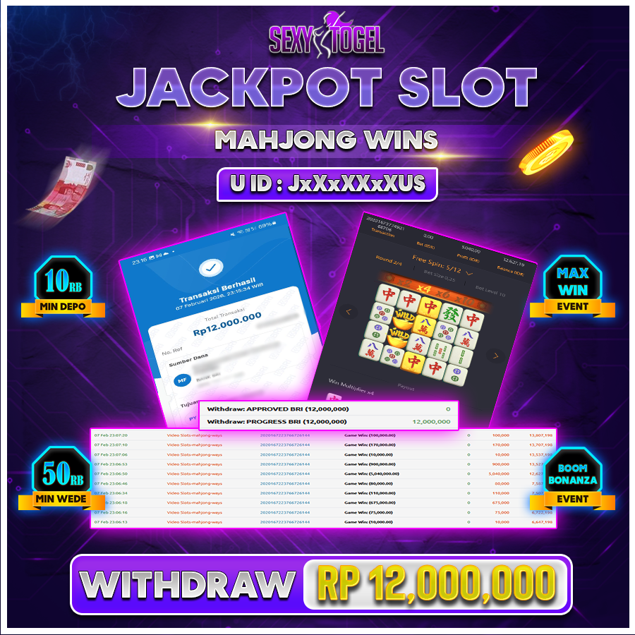 SEXYTOGEL JACKPOT SLOT MAHJONG WINS Rp 12.000.000.,-LUNAS