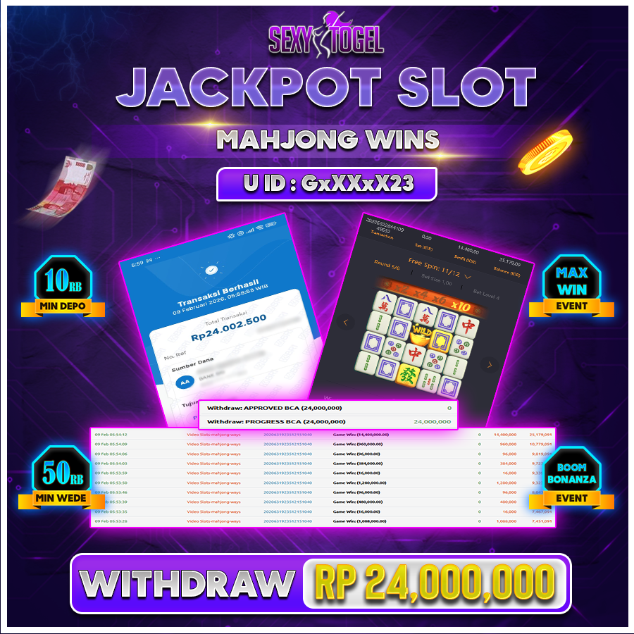 SEXYTOGEL JACKPOT SLOT MAHJONG WINS Rp 24.000.000.,-LUNAS