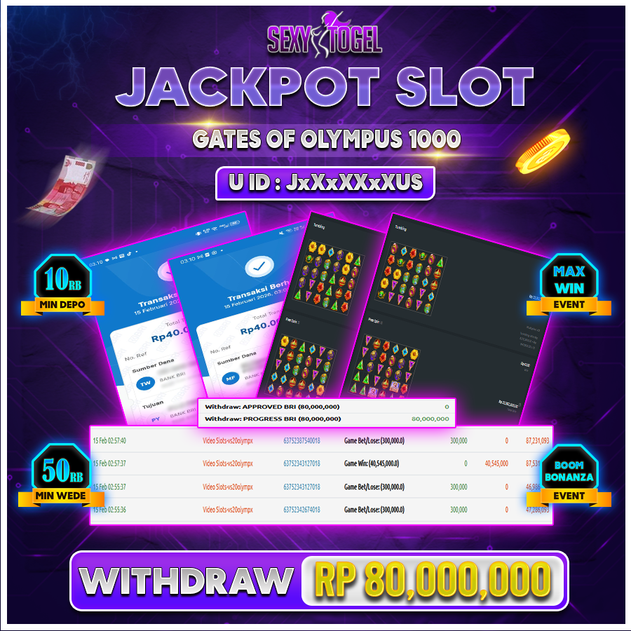 SEXYTOGEL JACKPOT SLOT GATES OF OLYMPUS 1000 Rp 80.000.000.,-LUNAS
