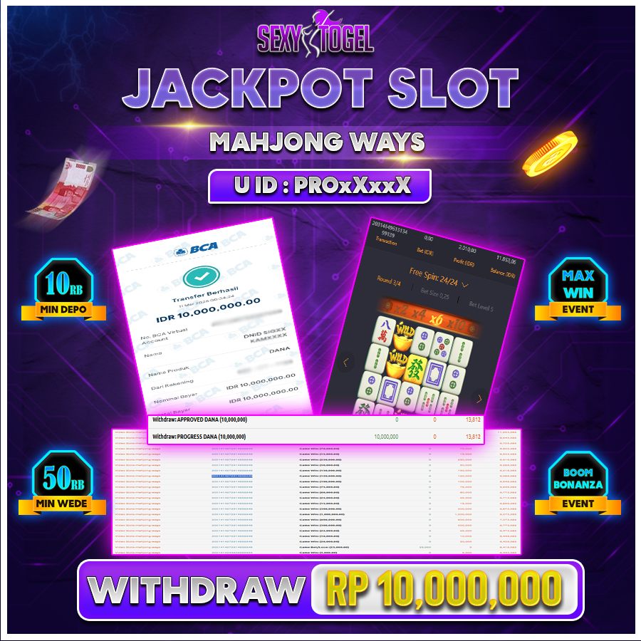 SEXYTOGEL JACKPOT SLOT MAHJONG WAYSRp 10.000.000.,-LUNAS