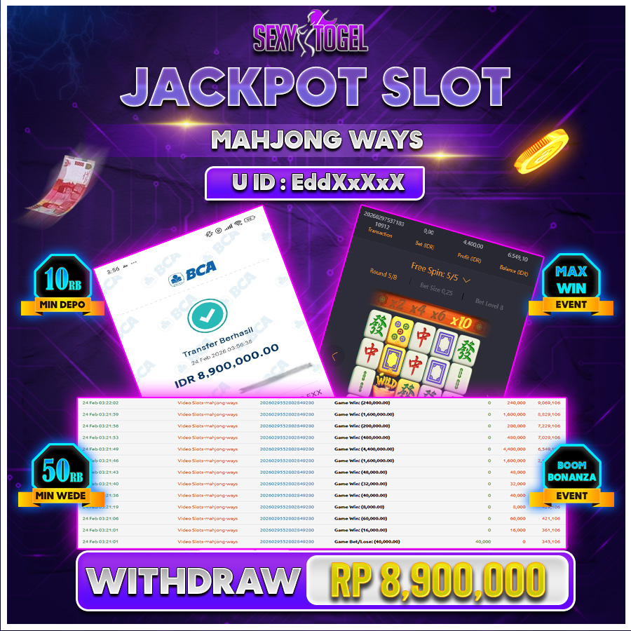 SEXYTOGEL JACKPOT SLOT MAHJONGWAYS Rp 8.000.000.,-LUNAS