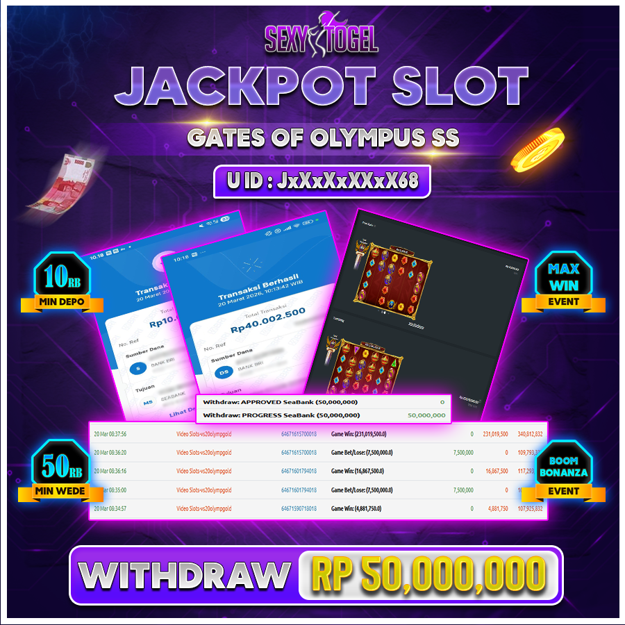 SEXYTOGEL JACKPOT SLOT GATES OF OLYMPUS SS Rp 50.000.000.,-LUNAS