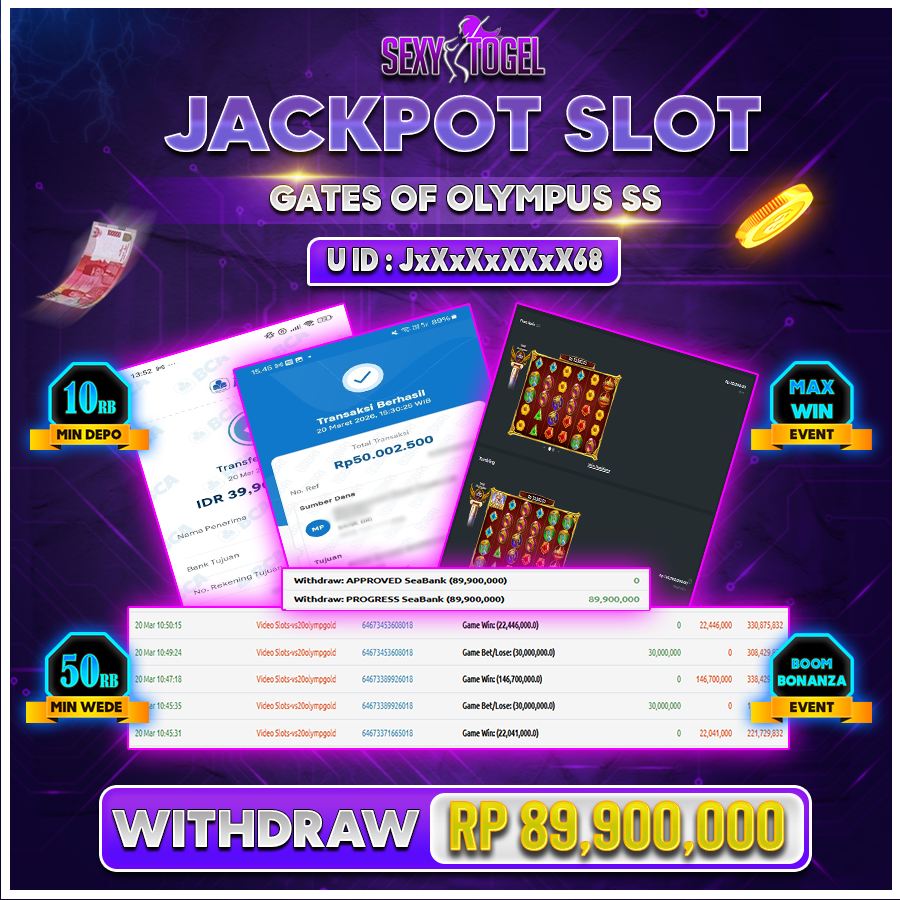 SEXYTOGEL JACKPOT SLOT GATES OF OLYMPUS SS Rp 89.900.000.,-LUNAS