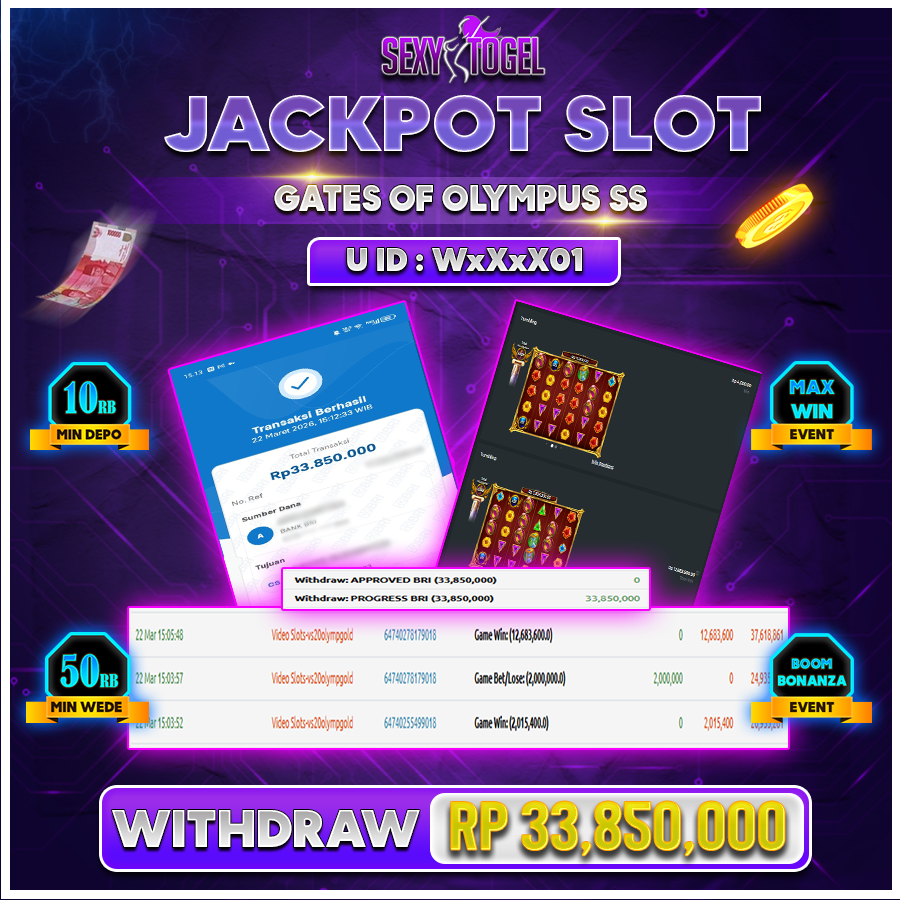 SEXYTOGEL JACKPOT SLOT GATES OF OLYMPUS SS Rp 33.850.000.,-LUNAS