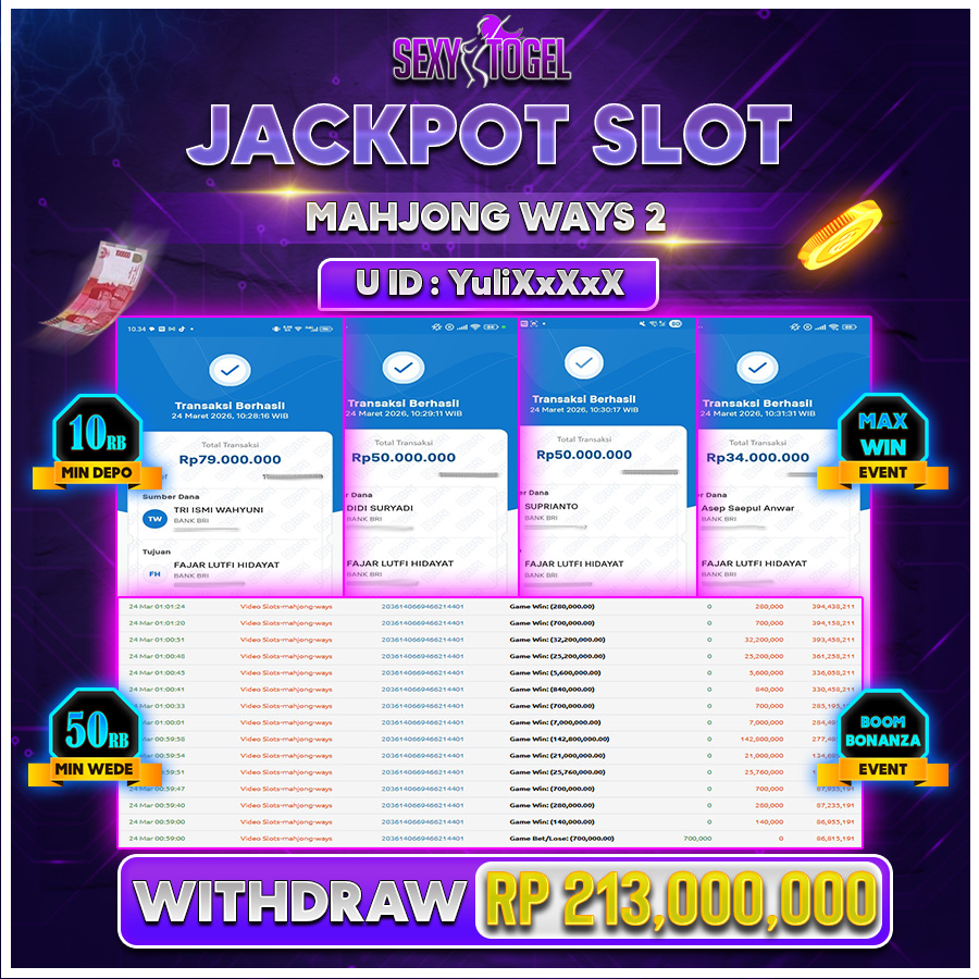 SEXYTOGEL JACKPOT SLOT MAHJONG WAYS 2 Rp 213.000.000.,-LUNAS