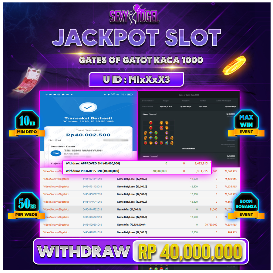 SEXYTOGEL JACKPOT SLOT GATES OF GATOT KACA 1000 Rp 40.000.000.,-LUNAS
