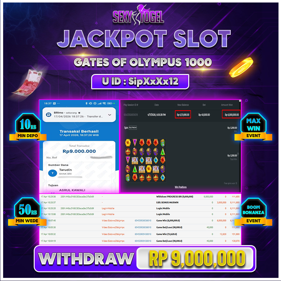SEXYTOGEL JACKPOT SLOT GATES OF OLYMPUS1000 Rp 9.000.000.,-LUNAS