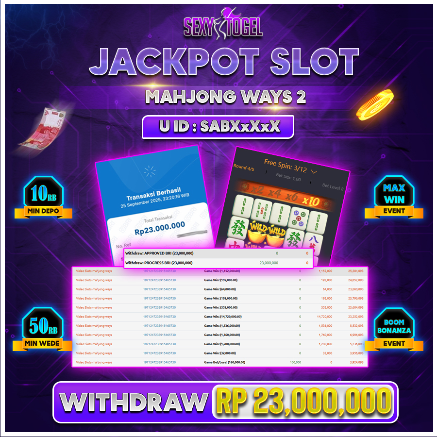SEXYTOGEL JACKPOT MAHJONG WAYS 2 Rp.23.000.000.,- LUNAS